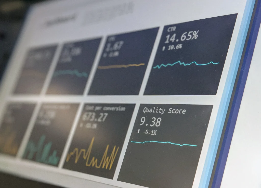 Close-up of an analytics dashboard showing property investment data, representing analysis for Ohio real estate investments.