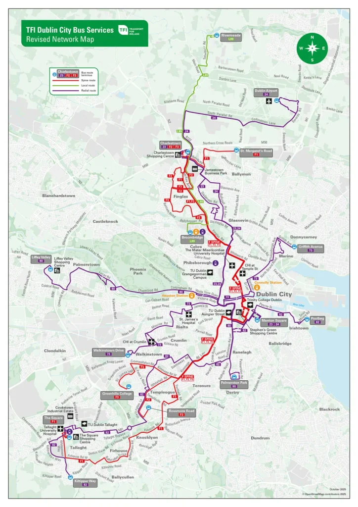 Dublin BusConnects Network Overview (Planned Full Network)